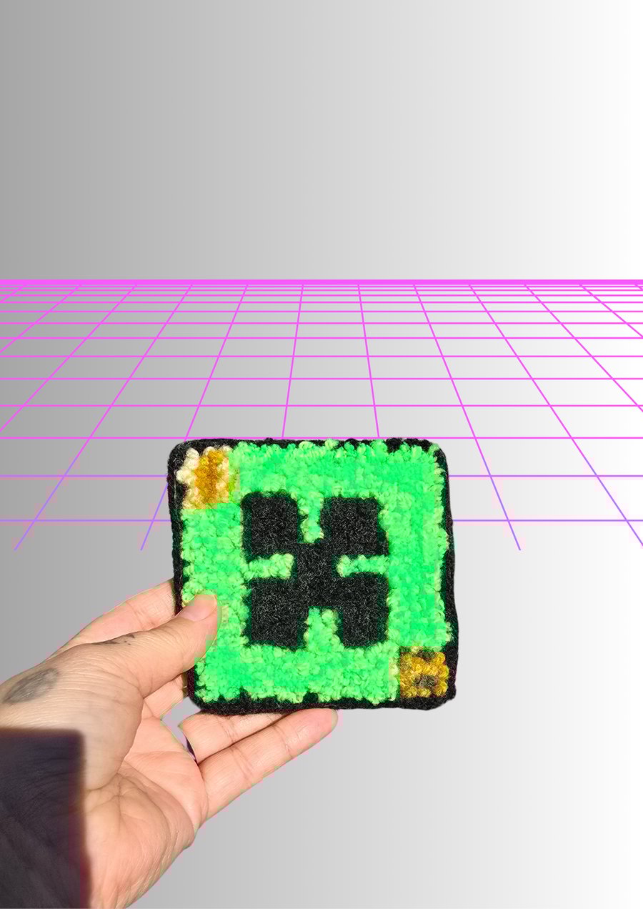 Computer Game Style Green Mug Rug