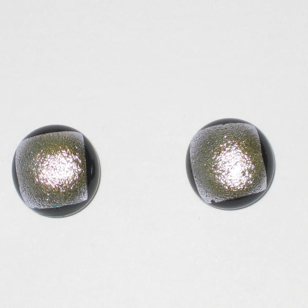 Fused dichroic glass stud earrings