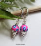 Dainty Pink Polymer Clay Bead Silver Plate Earrings