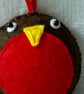 Cute Felt Robin Christmas Tree Decoration, Hanging Decoration or Stocking Filler - Image 1