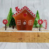 Fused Glass Gingerbread House, Christmas Scene Freestanding in Recycled Wooden B