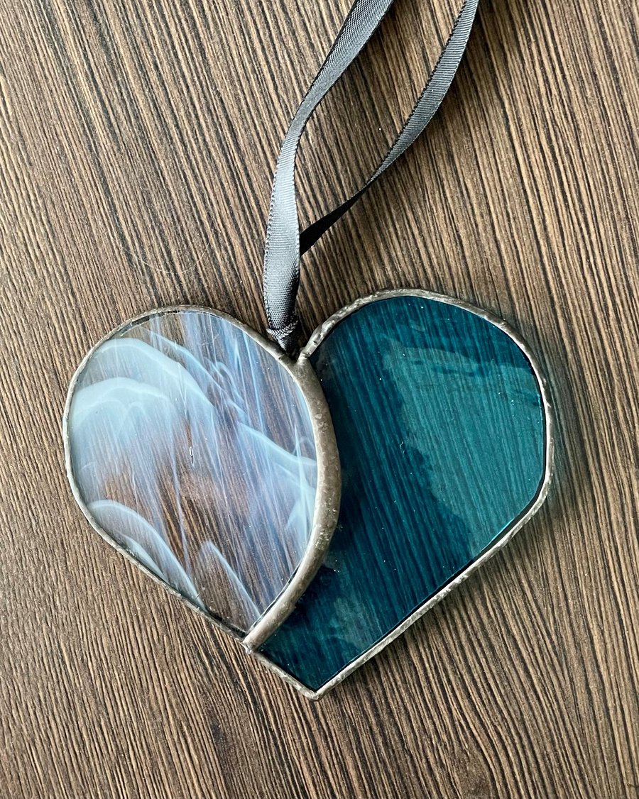 Handmade Stained glass heart suncatcher