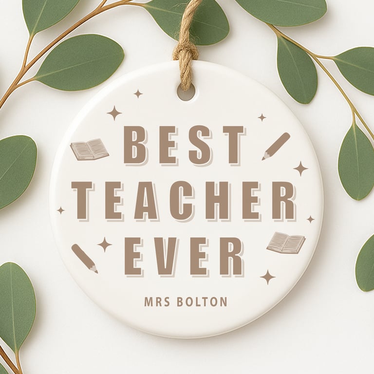 Thank You Teacher Gift – Personalised Modern Best Teacher Appreciation Present