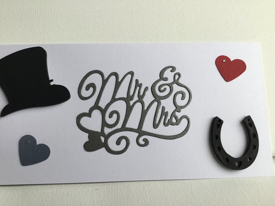 wedding card. Mr and Mrs. Wedding day card. Ref 017