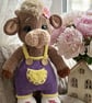 Handmade Crochet Highland Cow Plushie – Large 40cm Amigurumi Bull 