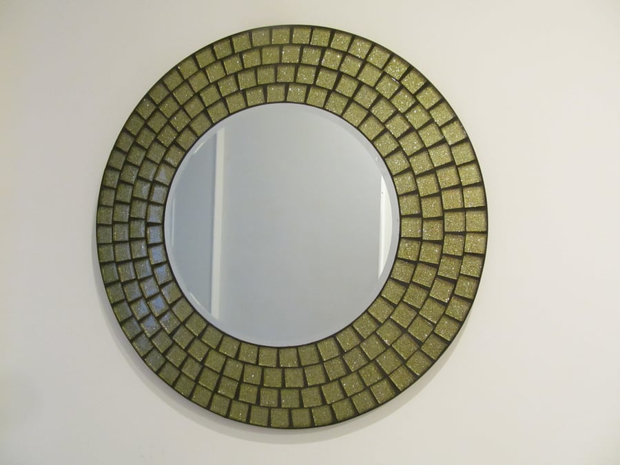 Glitter glass mosaic mirror . FREE U.K. MAINLAND DELIVERY