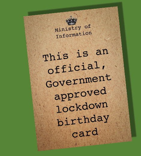 Birthday Card, Funny card, Recycled birthday card, Lockdown card