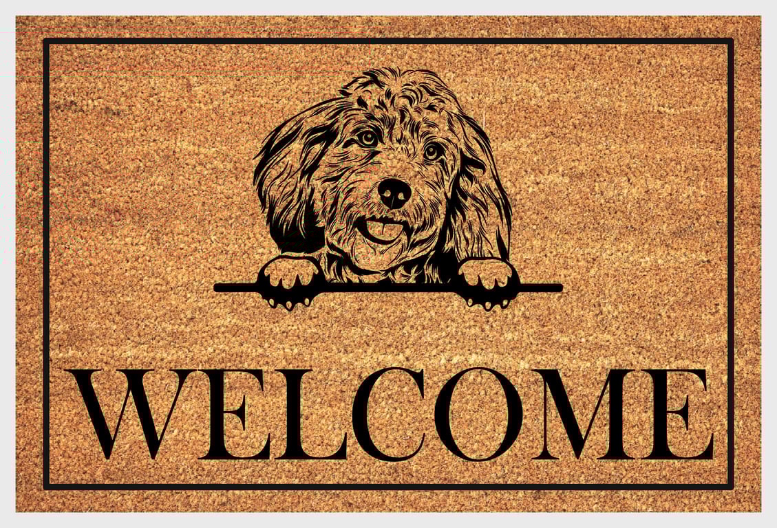 Cockapoo Door Mat - Personalised Cockapoo Welcome Mat - 3 Sizes