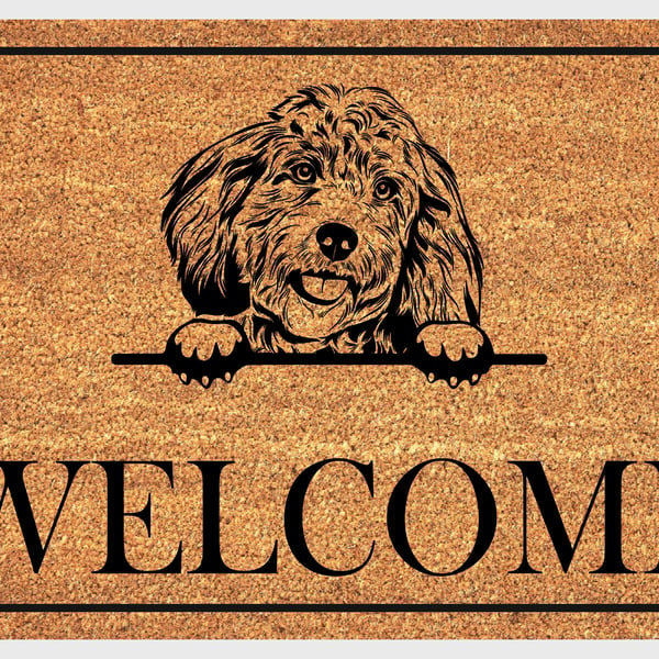 Cockapoo Door Mat - Personalised Cockapoo Welcome Mat - 3 Sizes