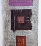 Colourful Combinations Red Orange Pink Lilac Handstitched Geometric Art Pictures - Image 2