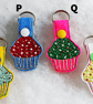 Embroidered felt cupcake keyring - Image 1