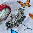 Stitch markers for crochet & knitting trees, flowers, moth set of 7