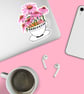 Floral Tea Cup Vinyl Die-Cut Illustrated Sticker - Image 4