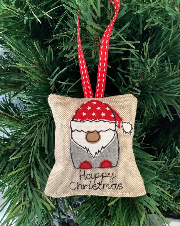 Gnome Personalised Christmas Tree Hanger with Optional Lavender Scent Tomte