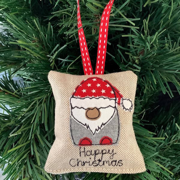 Gnome Personalised Christmas Tree Hanger with Optional Lavender Scent Tomte