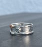 Aquamarine Stack Ring, aquamarine ring, silver stack ring, mixed metals, stack - Image 2