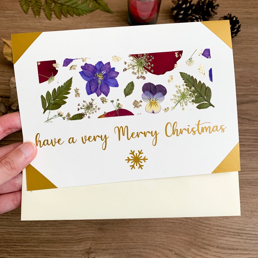 Real Pressed Flower Christmas card Christmas card For Granny For Mum For Women