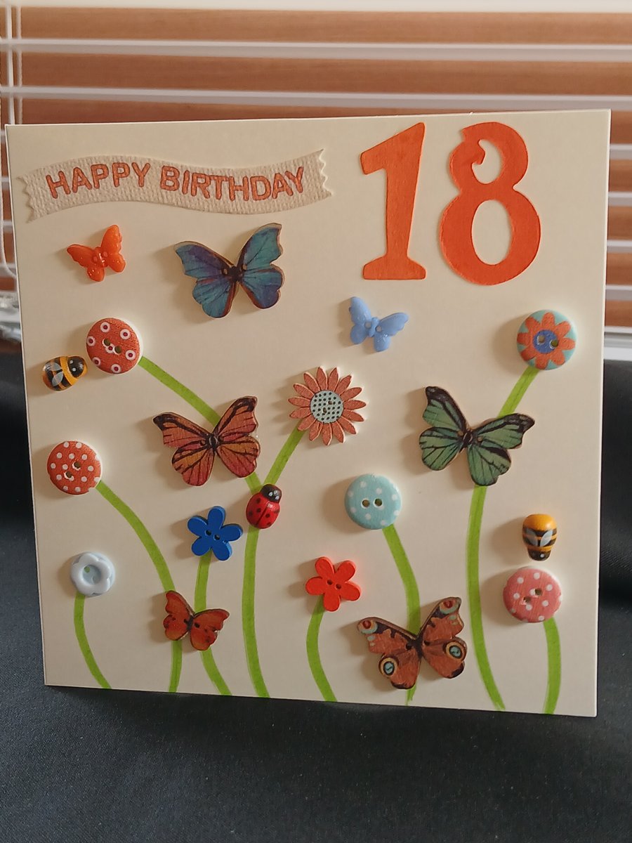 Handmade 18th birthday card 