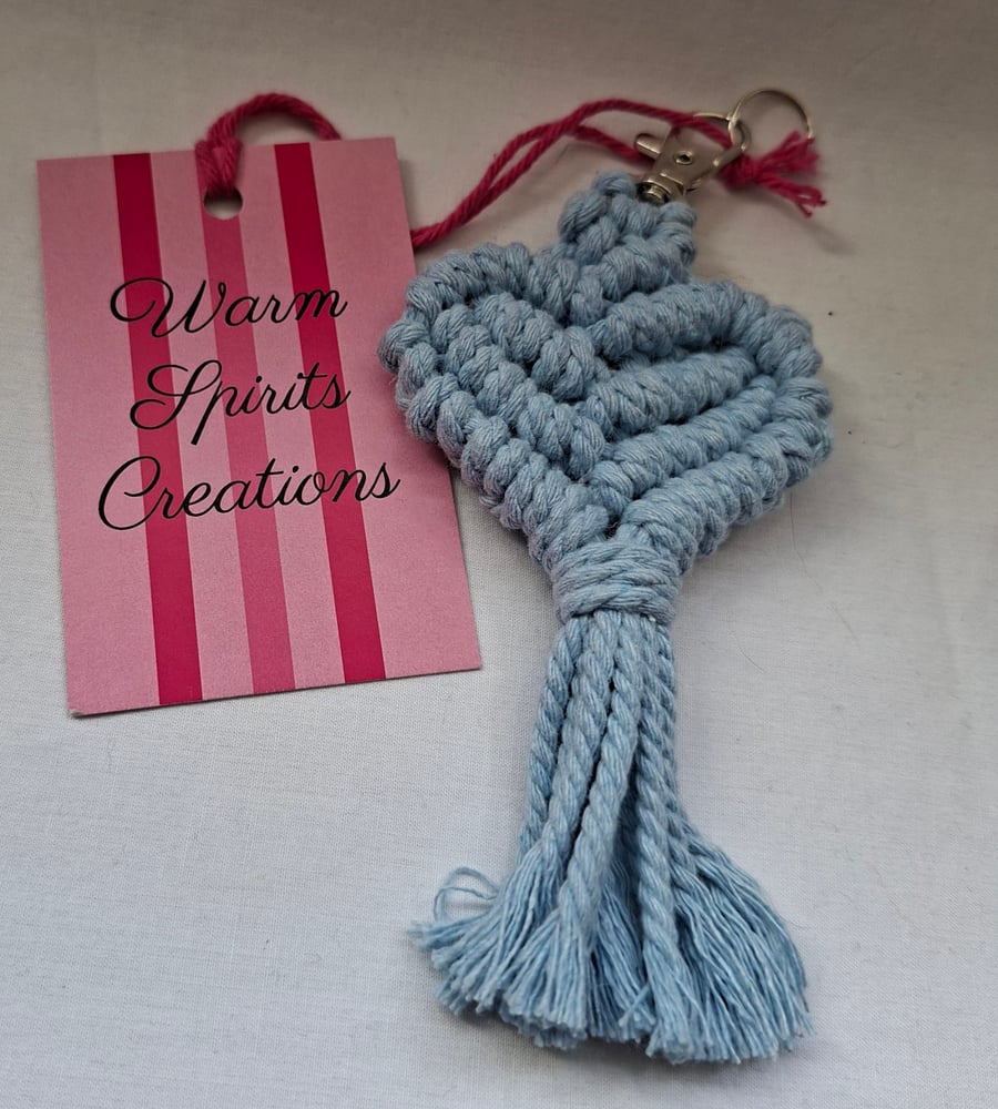 Macrame Heart shaped Keyring