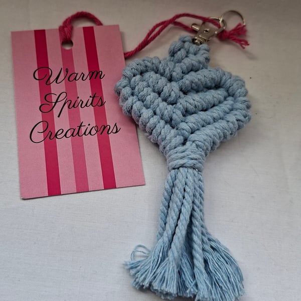 Macrame Heart shaped Keyring