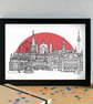Vienna Skyline Art Travel Print
