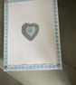 Silver & blue heart canvas 