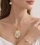 Brown White and gold Jewelry Set Handmade Polymer Clay Necklace, Earrings, Brace