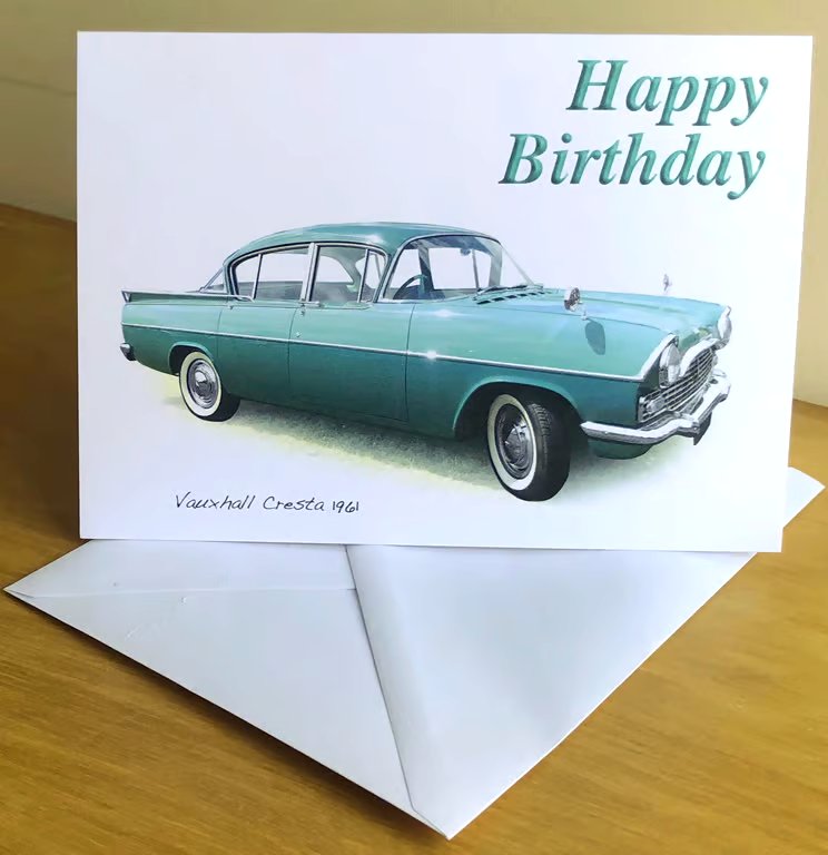 Vauxhall Cresta PA 1961 - Birthday, Anniversary, Retirement or Plain Cards