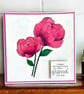 Hand Painted Peony Card – “I Thank My Lucky Stars For A Friend Like You”