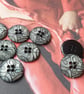 9 16" 15mm 24L Grey Pearl LASER Button (polyester) - Image 1