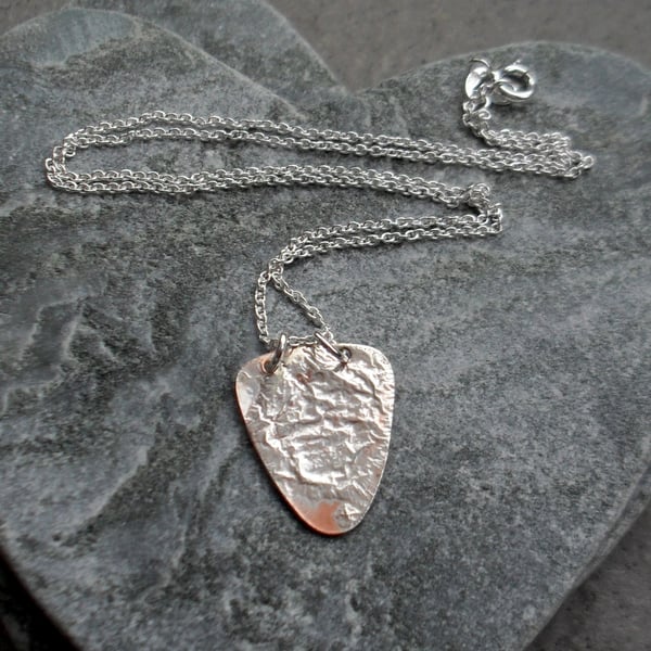 Small Copper Pendant With Sterling Silver 