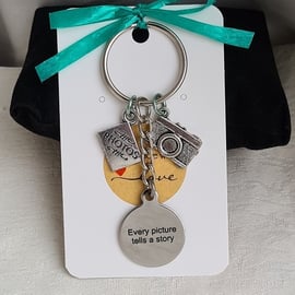 Gorgeous Every Picture Tells A Story Key Ring - style 3 - Key Chain Bag Charm