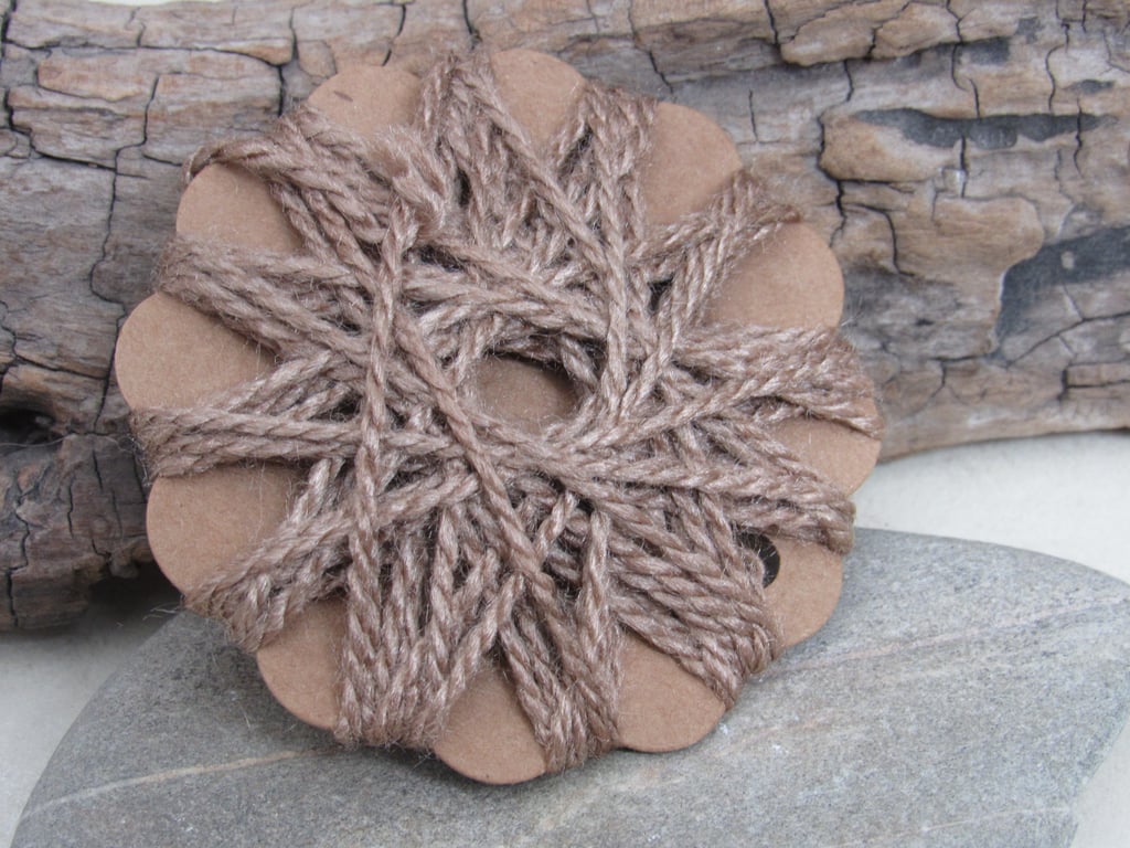 10m Natural Walnut Dye Thick Tussah Silk Embroidery Thread