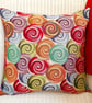 Cushion Cover: Tapestry Swirls design Red reverse 17" (43cm) - Image 1