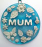 Handmade Fused Glass 3D Mum Round Floral Hanging Picture Decoration - Suncatcher - Image 4