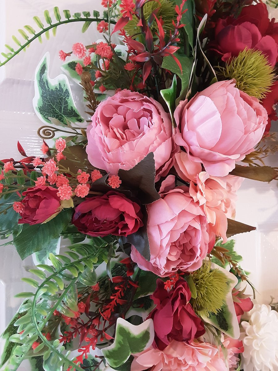 Alice. Half covered wreath 50cm. Door wall table grave weddings present 