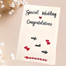 Wife and wife special Wedding Congratulations Card, hearts, for lesbian Couple