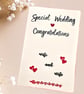 Wife and wife special Wedding Congratulations Card, hearts, for lesbian Couple