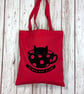 Black Cat Club Organic Cotton tote bag. Animal lover shopper.  - Image 4
