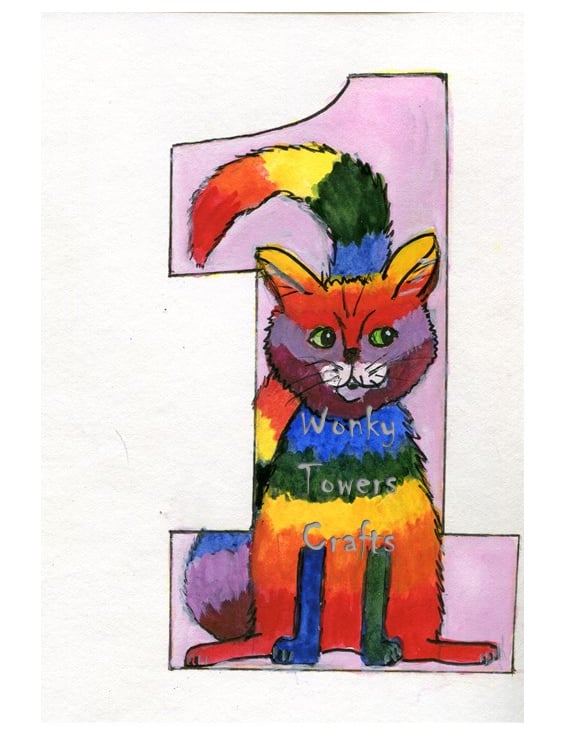 Hand painted number cards for birthday or anniv... - Folksy