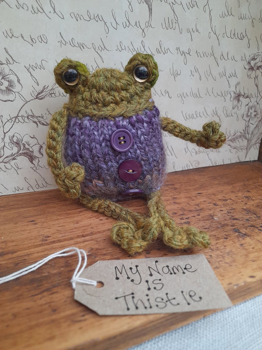 Thistle the Frog – Handmade Gardener's Frog Gift