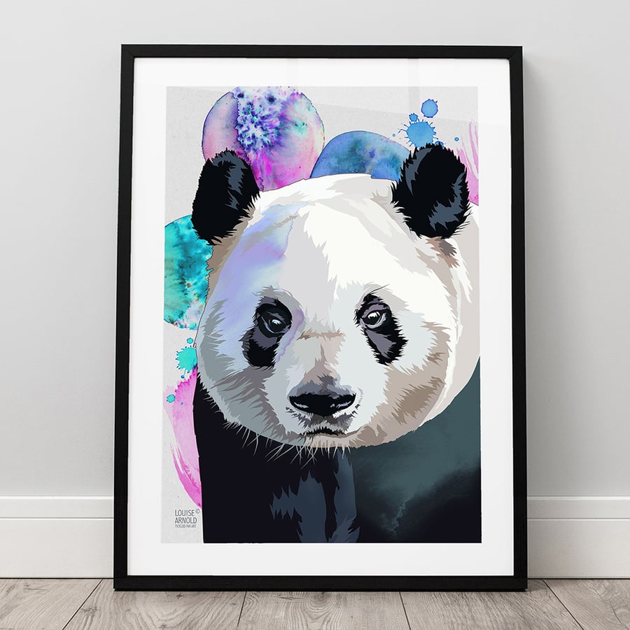 Panda fine art wildlife print - A4 or A5