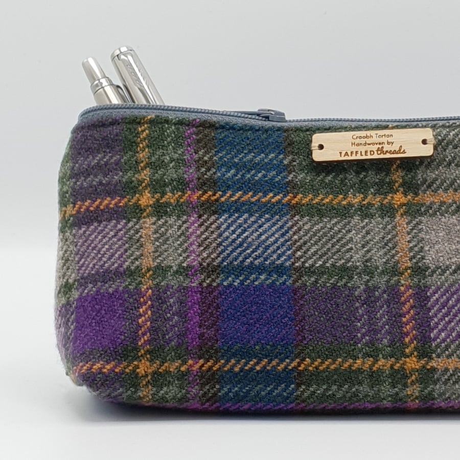 Craobh Tartan Handwoven pencil card, brush case, cosmetic bag 