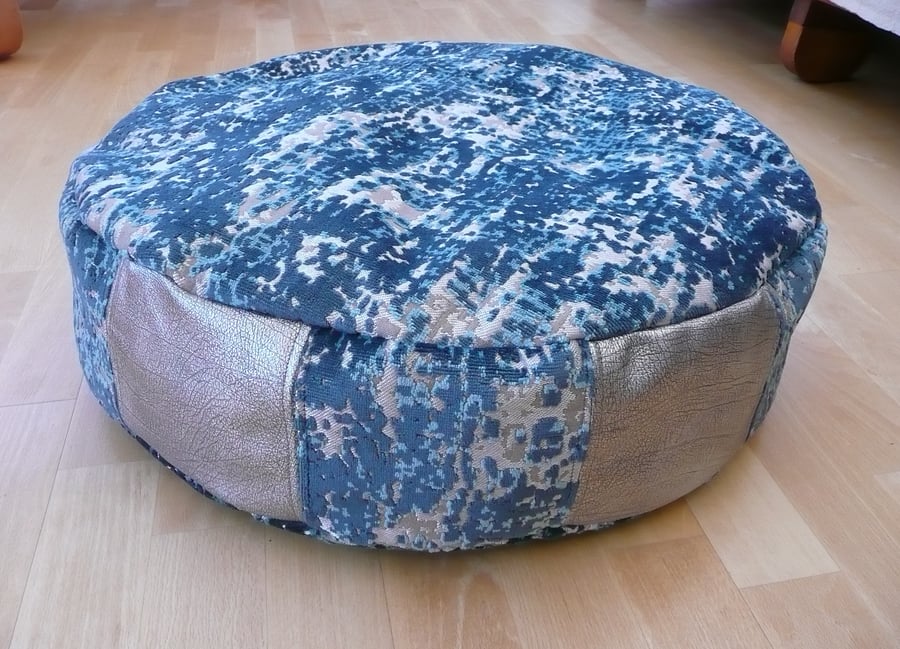 Pouffe floor cushion foot stool ice blue vel Folksy