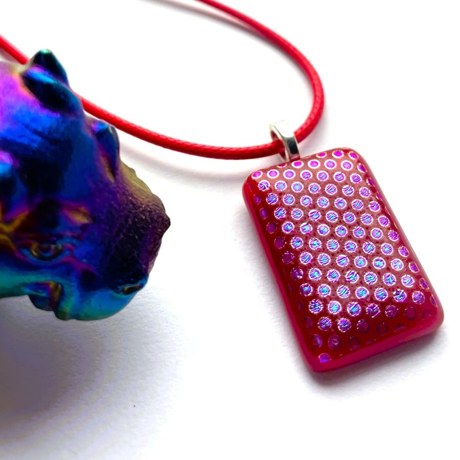 Spotty, dotty dichroic glass pendant