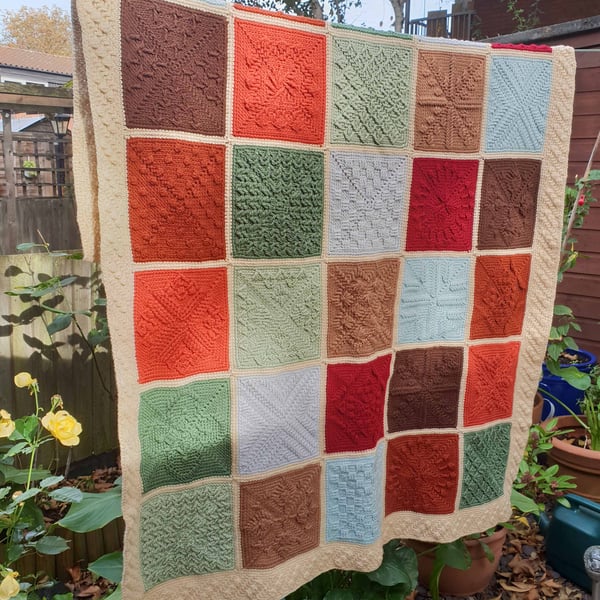 Modern Crochet Sampler Blanket – Stardust Melodies – Vanilla Cream