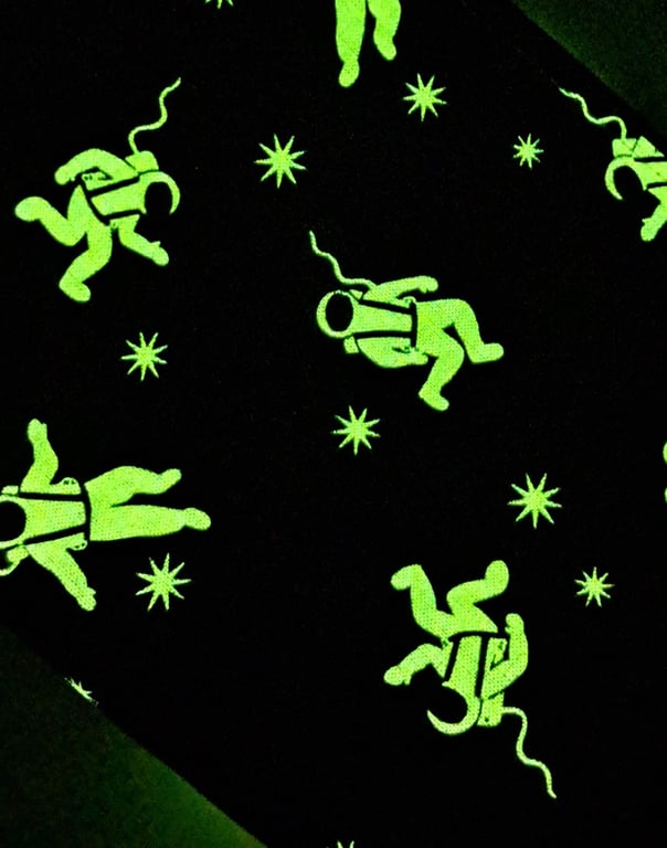 Glow in the dark astronaut scrunchie