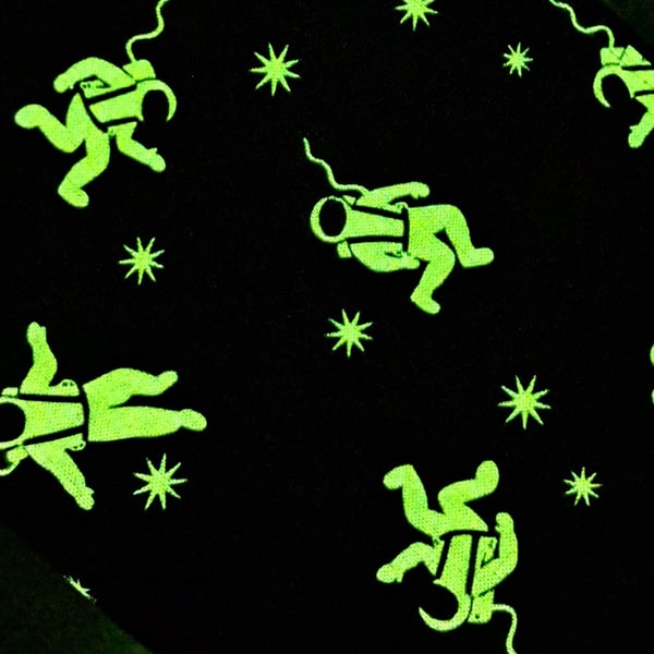 Glow in the dark astronaut scrunchie