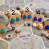 Blue Triangle polymer clay studs
