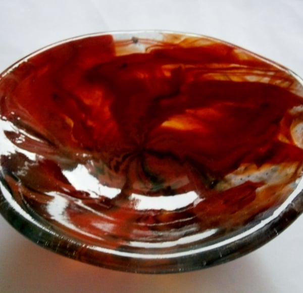 Unique decorative Pot Melt fused glass dish